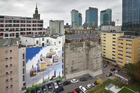 mural wedlug projektu Tytusa Brzozowskiego
