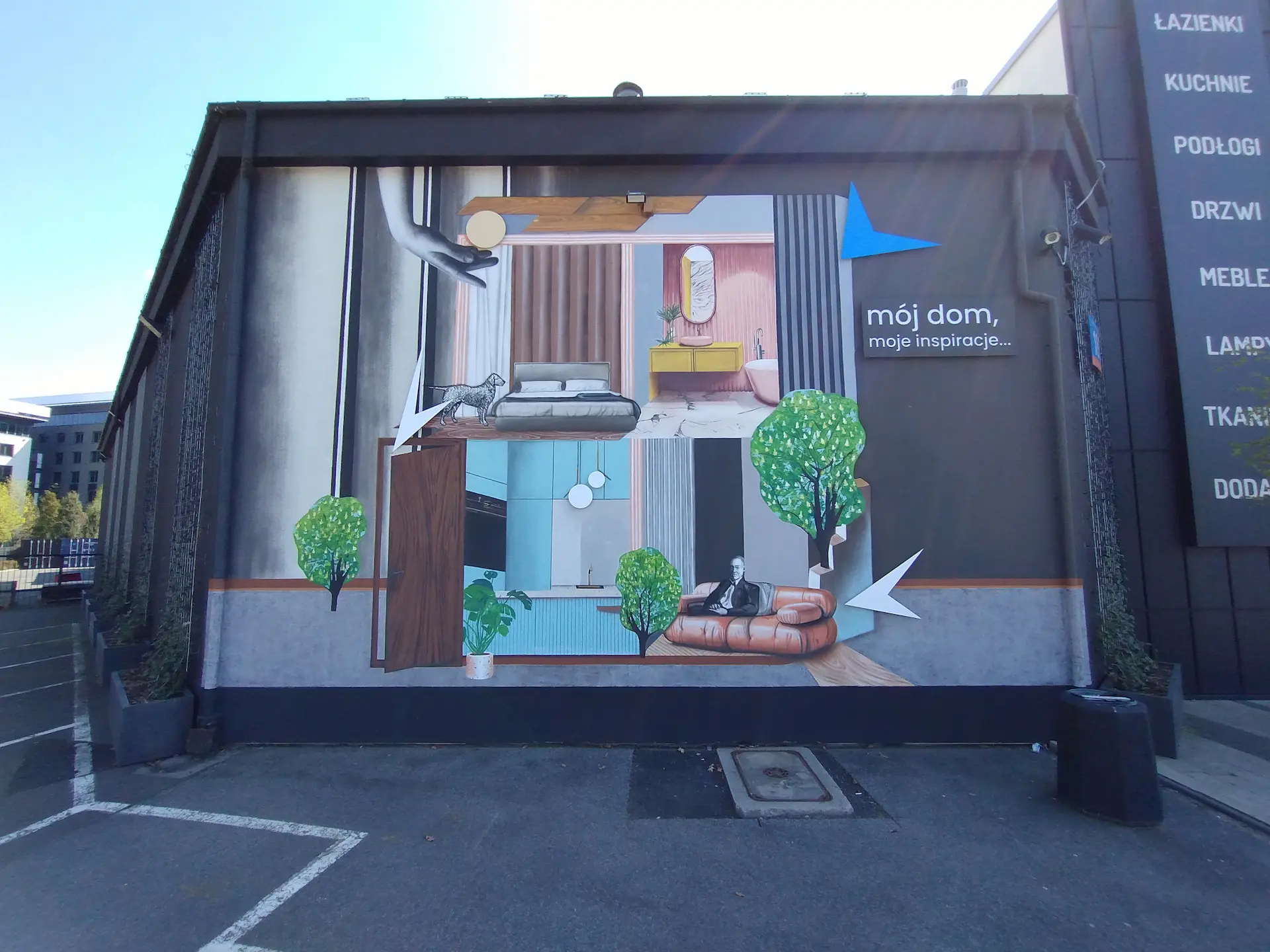 Mural dla Concept Home Warszawa, widok z przodu