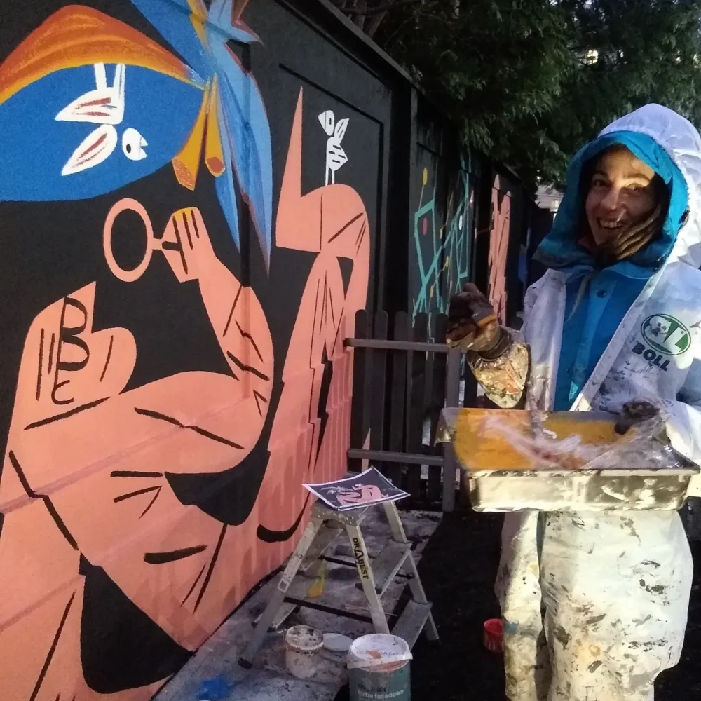 Mural dla Multimedialnej Biblioteki dla Dzieci i Młodzieży nr XXXI w Warszawie 7