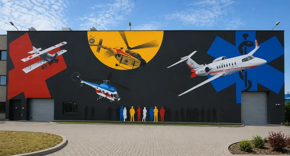 Mural z okazji 25-lecia Lotniczego Pogotowia Ratunkowego - 1