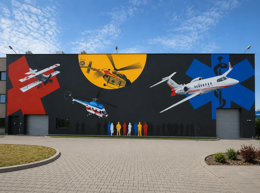 Mural z okazji 25-lecia Lotniczego Pogotowia Ratunkowego - 1